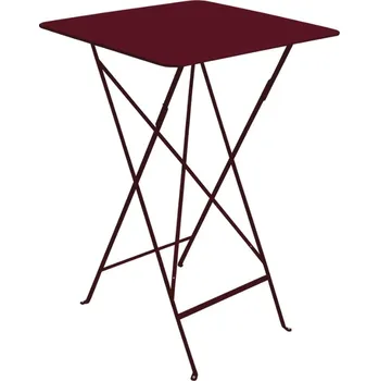 Zahradní stůl Třešňově červený kovový skládací bistro stůl Fermob Bistro 71 x 71 cm