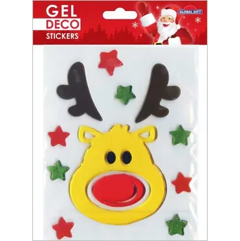 Party dekorace Dekorace okenní GelDeco 310533 Reindeer Head