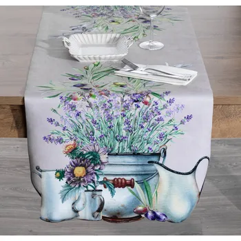 Květináč Běhoun šedý, 40 x 140cm - květináč s levandulí a olivami