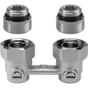 Ventil Honeywell Verafix-VKE H-blok uzavírací šroubení rohové 1/2"M, 3/4"F (V2495EY015A)