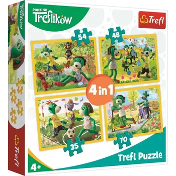 Puzzle Trefl Puzzle Treflíci - Společné chvíle 4v1 (35,48,54,70 dílků)