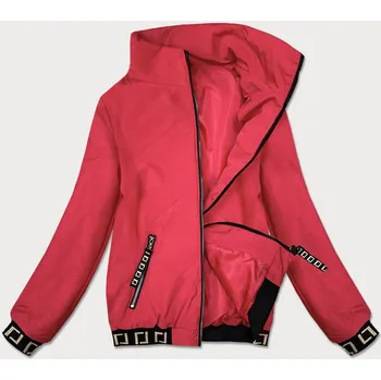 Krátká červená dámská bunda se stojáčkem (B8016-4) odstíny červené M (38)