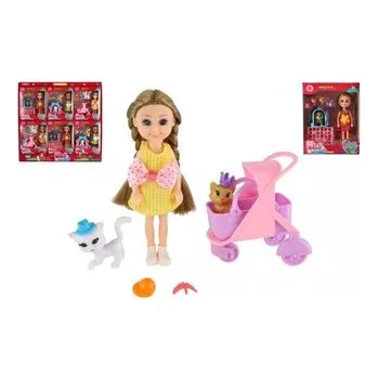 Panenka Panenka plast 14cm s mazlíčkem s doplňky 3 druhy v krabičce 15x18cm 6ks v boxu