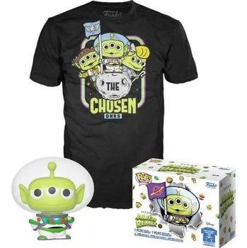 Figurka Funko POP & Tee: Pixar- Alien As Buzz GITD (svítící ve tmě) - velikost L