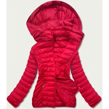 Červená prošívaná dámská bunda pro přechodné období (5M783-270) odstíny červené S (36)