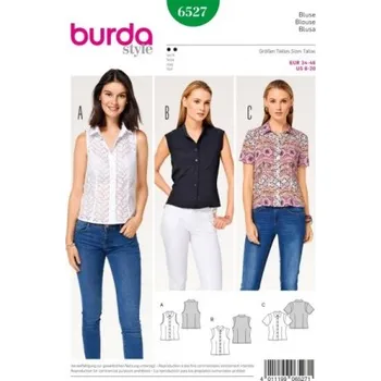 Volný čas Střih Burda číslo 6527 Top - Zelený, Top, halenka