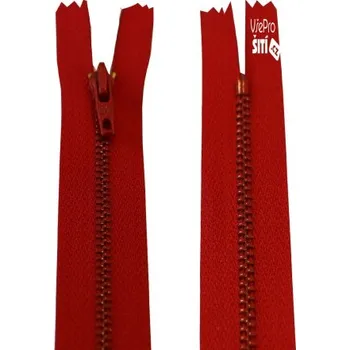 Zip zip DMC kov.šat.ČERVENÝ 1307XX - Červený, 15cm