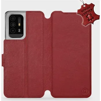 Pouzdro na mobilní telefon Knížkové kožené flip pouzdro Mobiwear - OPPO Reno5 Z 5G - Tmavě červené - Tmavě červené - L_DRS - VÝPRODEJ (Luxusní flip obal, kryt, pouzdro Mobiwear pro mobilní telefon Oppo Reno 5 Z 5G / Oppo Reno 5Z - Tmavě červené - kožené - L_DRS Dark Red Leather)