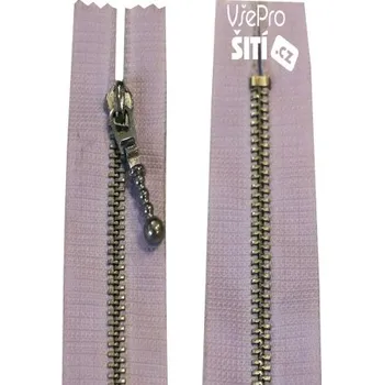 Zip zip SV.FIALOVÝ kovový s ozd. 16 c 4602XX - Sv.fialová, 16cm