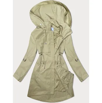 Dámský kabát Jednoduchý béžový kabát s odepínací kapucí Glakate (LU98028#) odstíny béžové XL (42)