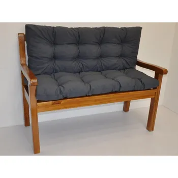 Zahradní lavice Nábytek PEGAS Lavička teaková 150 cm polstr tmavě šedý melír