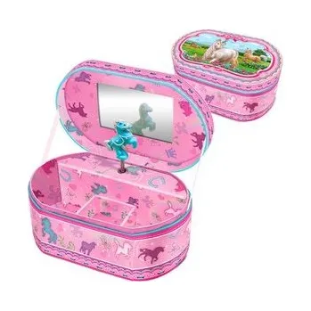 Šperkovnice Šperkovnice s koníkem oválná - růžová