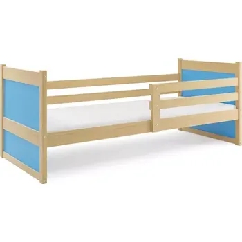 Postel BMS GROUP Dětská postel Rico 1 80x190, bez úložného prostoru s matrací - 1 osoba - Borovice, Modrá