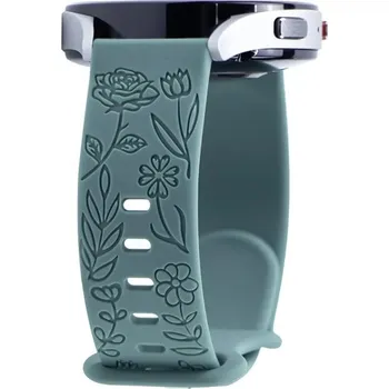 Příslušenství k chytrým hodinkám eses Silikonový řemínek - Květinový zelený, 20 mm