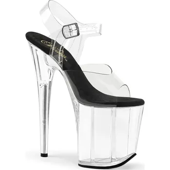 Dámské erotické boty Pleaser Flamingo-808 Clr-Blk/Clr Velikost 40