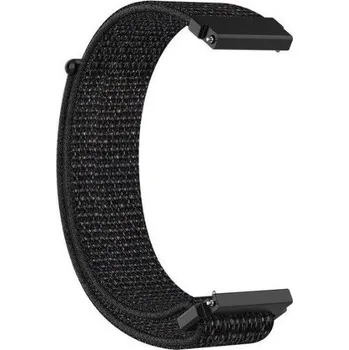 Řemínek na hodinky Nylonový řemínek na suchý zip - Černý, 18 mm