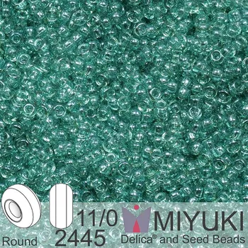 Korálek Korálky Miyuki Round 11/0. Barva 2445 Transparent Sea Foam Luster. Balení 5g.