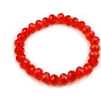 Náramek Náramek pružný z broušených korálků Varianta: 4 (16) červená šarlatová, Balení: 1 ks