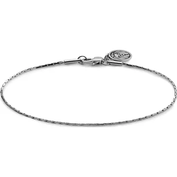 Náramek Essentials | 1mm řetízkový náramek stříbrné barvy s&nbsp;obdélníkovými články - Lucleon