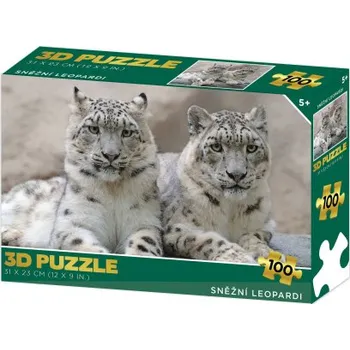 Puzzle 3D - Sněžní leopardi