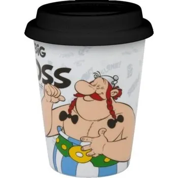 Termohrnek Asterix a Obelix Hrnek porcelánový cestovní s víčkem 420 ml - Obelix Big Boss