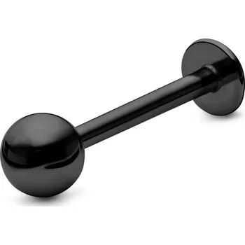 Piercing 6mm černý piercing labret s kuličkou z chirurgické oceli - Seizmont