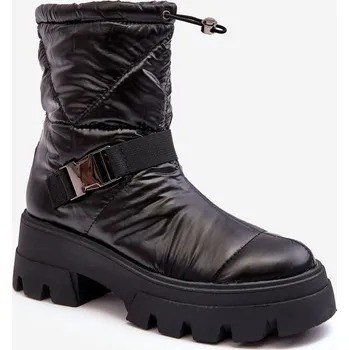 Dámská zimní obuv Werikse Dámské Boty s Masivní Podrážkou a Plochou Podpatkem Barva: Černá, Velikost: 38