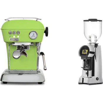 Kávovar Ascaso Dream ONE, Fresh Pistachio + Eureka Helios 75, chrome