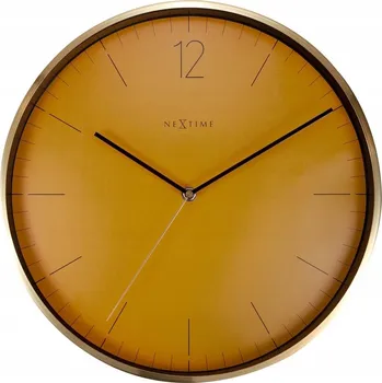 Hodiny NÁSTĚNNÉ HODINY oranžové Essential Gold Nextime