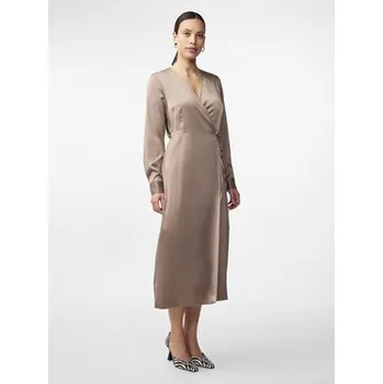 Dámské šaty YAS Každodenní šaty Pella 26030740 Béžová Regular Fit XS