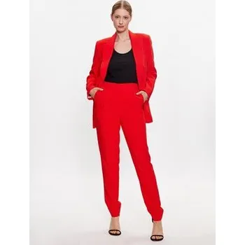 Dámské kalhoty Bruuns Bazaar Kalhoty z materiálu Cindysus BBW2595 Červená Slim Fit 38