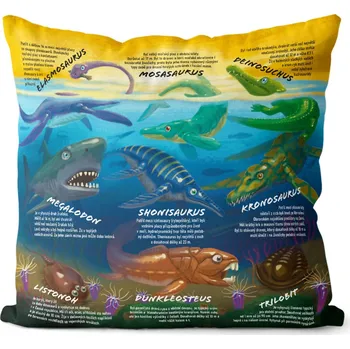 Dekorativní polštářek Polštář 40 x 40 cm - Vodní dinosauři