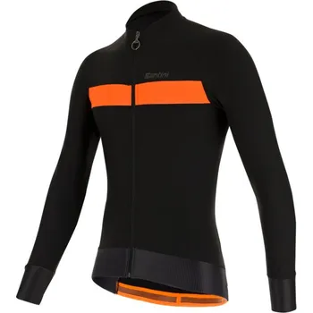Cyklistické oblečení Dres SANTINI Adapt Wool Black - XS