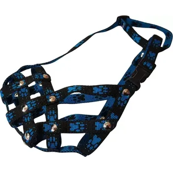 Náhubek pro psa Palkar nylonový náhubek pro zkrácený čumák pro psy vel. 4 29 cm x 7 cm černo-modrá