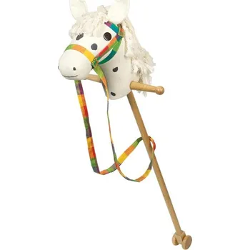 plyšák Goki Hobby Horse Koník na tyči s kolečky Rainbow 96 cm