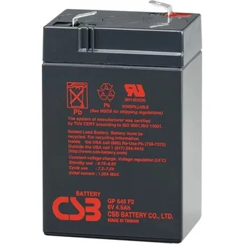 Záložní baterie Trakční baterie CSB 6V 4,5Ah do autíček