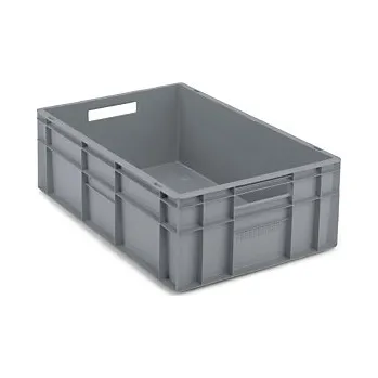 Úložný box Stohovatelná europřepravka 600 x 400 x 200 mm, šedá, objem 40l, nosnost 15kg | RAJA - Balení po 1 ks