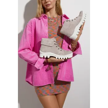 Dámské kozačky Semišové boty Trapper Tiered Dalles Barva: Fialová, Velikost: 37