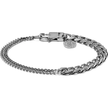 Náramek Carlos Amager článkový náramek stříbrné barvy - Lucleon