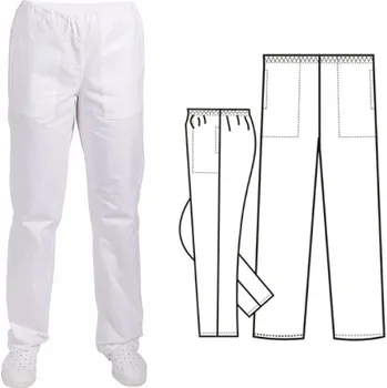Gastro oděv (0471) kalhoty dám.guma boč.kapsy - bílá - 58/176