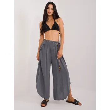 Dámské kalhoty Dámské široké kalhoty TW SP BI 81378.24P Tmavě šedá - Och Bella tmavě šedá M