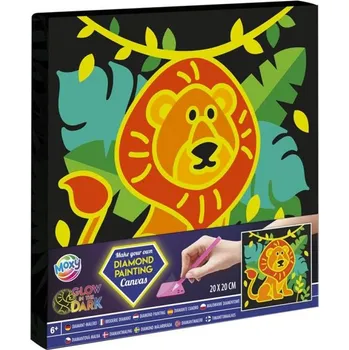 Diamantové malování Diamantová mozaika Lev 20x20cm, plátno na rámu
