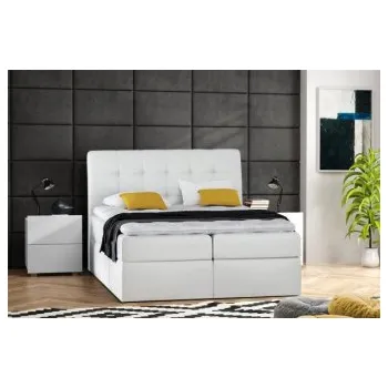 Postel Čalouněná postel z ekokůže Directo 90/200 cm s úložným prostorem - BÍLÁ