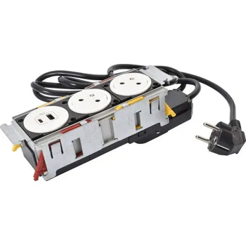 Elektrická zásuvka DISQIN 2X2P+T USB A+C BÍLÁ