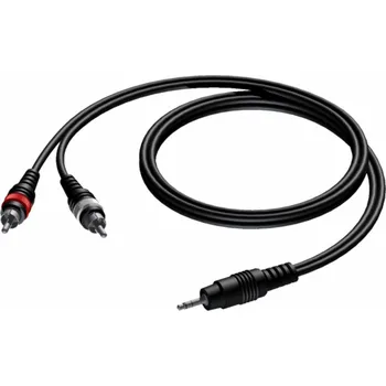 Audio kabel Procab Jack 3,5mm - RCA (Cinch) kabel x2 10m černý (CAB711/10)