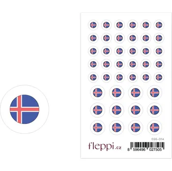 samolepka Fleppi Samolepky vlajky státu - Island