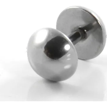 Piercing 6 mm Falešný plug do ucha stříbrné barvy - Fort Tempus