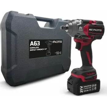 Aku rázový utahovák 1/2", 1200 Nm, brushless, 2x4Ah - INVENTO A63