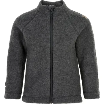 Chlapecká mikina Dětská mikina na zip merino-fleece barva šedá Anthracite Melange Mikk-Line Velikost: 74