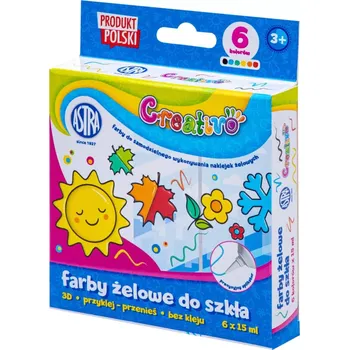Speciální výtvarná barva ASTRA CREATIVO Gelové barvy na sklo 6x15ml